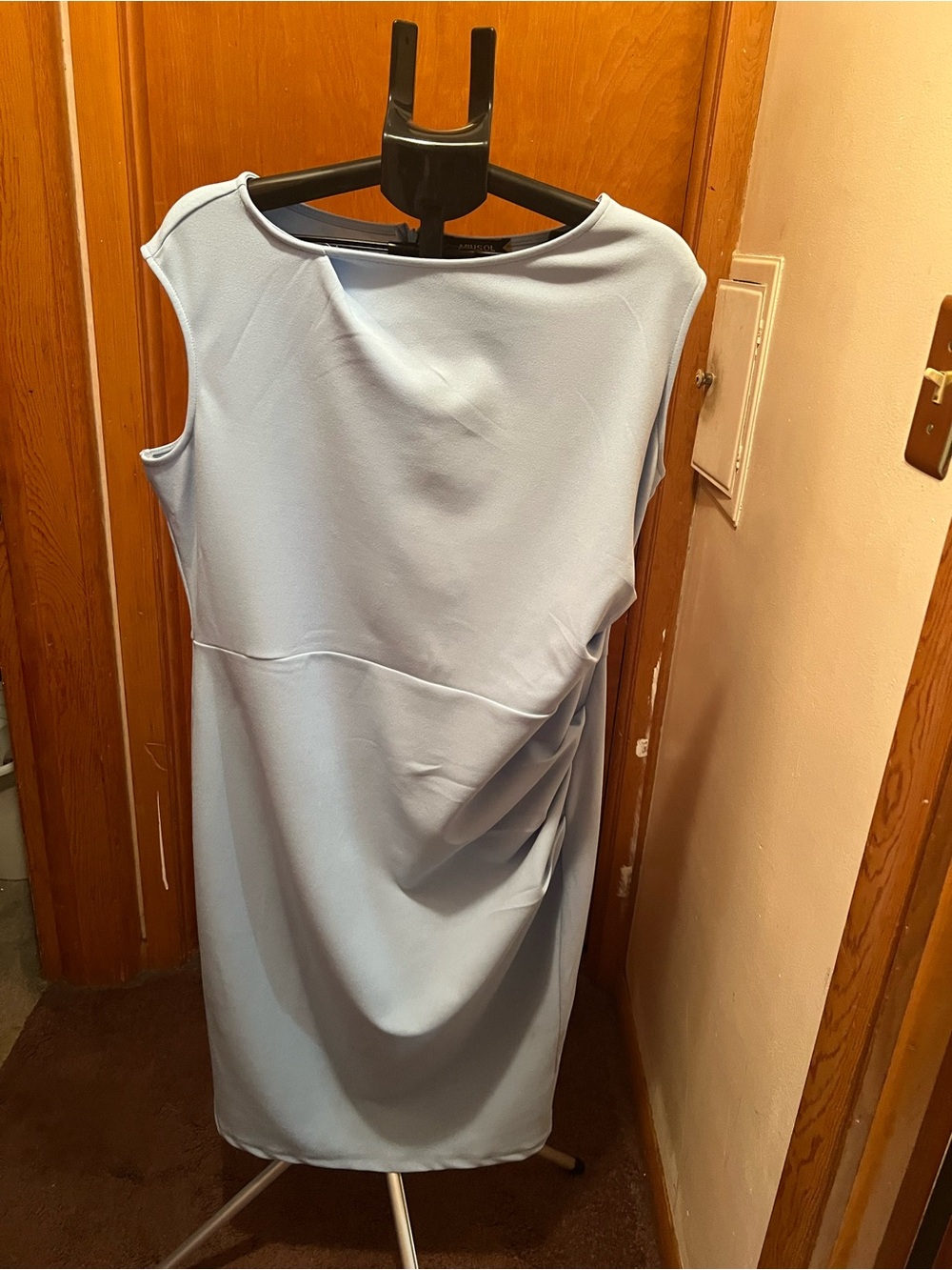 Sleeveless Light Blue Sheath Dress